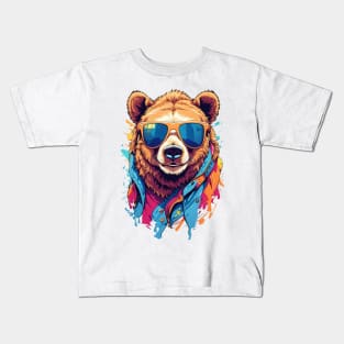 Cool Bear in Sunglasses Kids T-Shirt